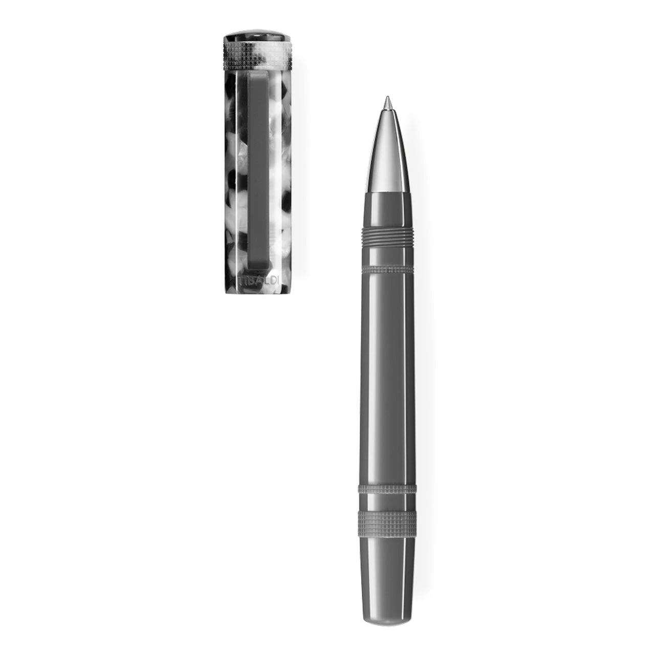 Tibaldi Perfecta Denim Rollerball Pen, Stonewash Grey 3 Tibaldi Perfecta Denim Rollerball Pen, Stonewash Grey