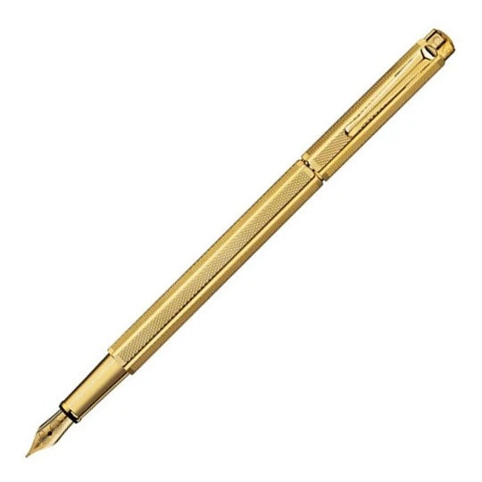 Caran D'Ache Caran Dache Ecridor Retro Gilded Gold-Plated Fountain Pen, Medium 3 Caran D'Ache Caran Dache Ecridor Retro Gilded Gold-Plated Fountain Pen, Medium