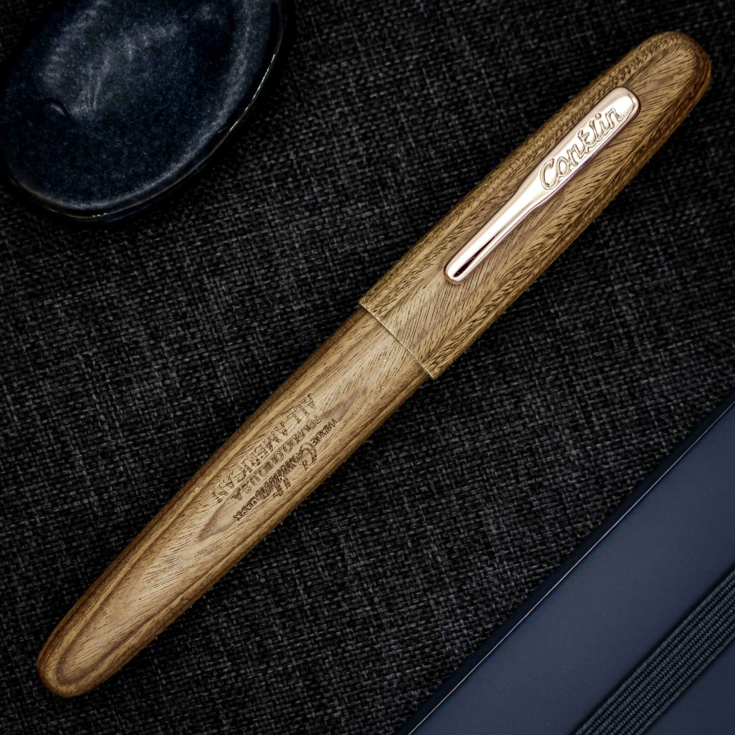 Conklin All American Pau-Preto Limited Edition Rollerball Pen, Rose Gold Trim 3 Conklin All American Pau-Preto Limited Edition Rollerball Pen, Rose Gold Trim