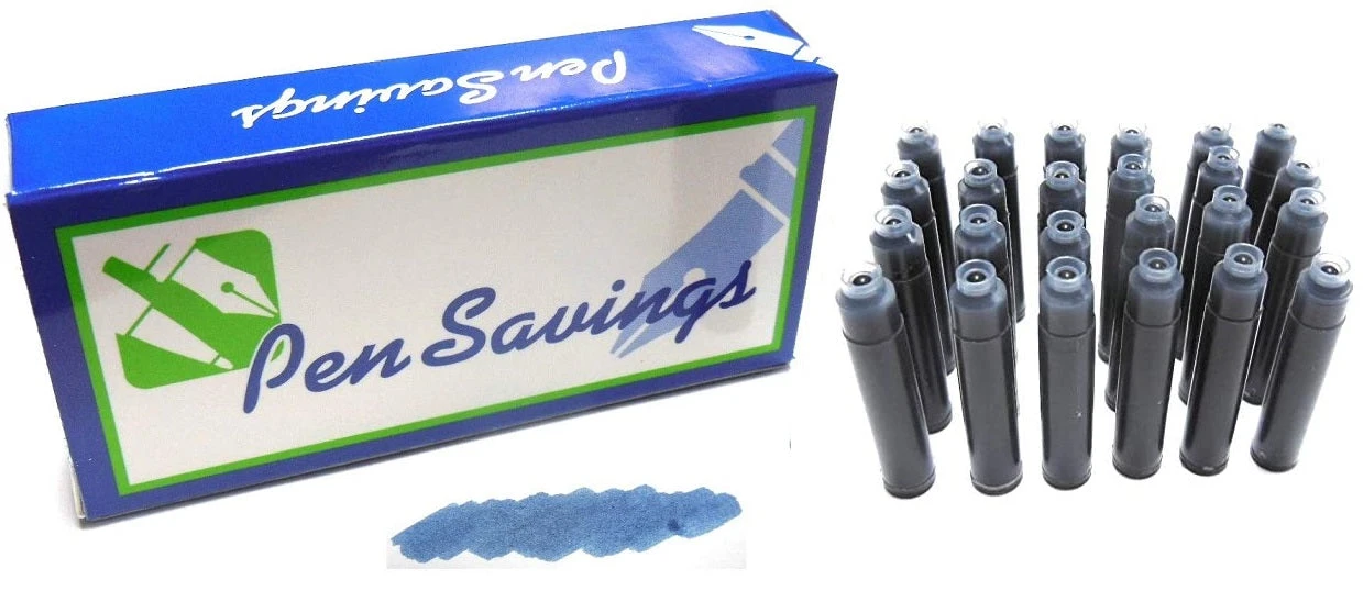 Pen Savings 24 Standard International Short Fountain Pen Ink Cartridges, Navy Blue 3 Pen Savings 24 Standard International Short Fountain Pen Ink Cartridges, Navy Blue
