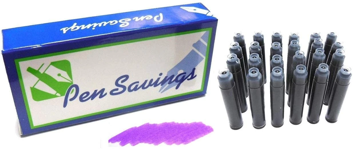 Pen Savings 24 Standard International Short Fountain Pen Ink Cartridges, Royal Purple 3 Pen Savings 24 Standard International Short Fountain Pen Ink Cartridges, Royal Purple