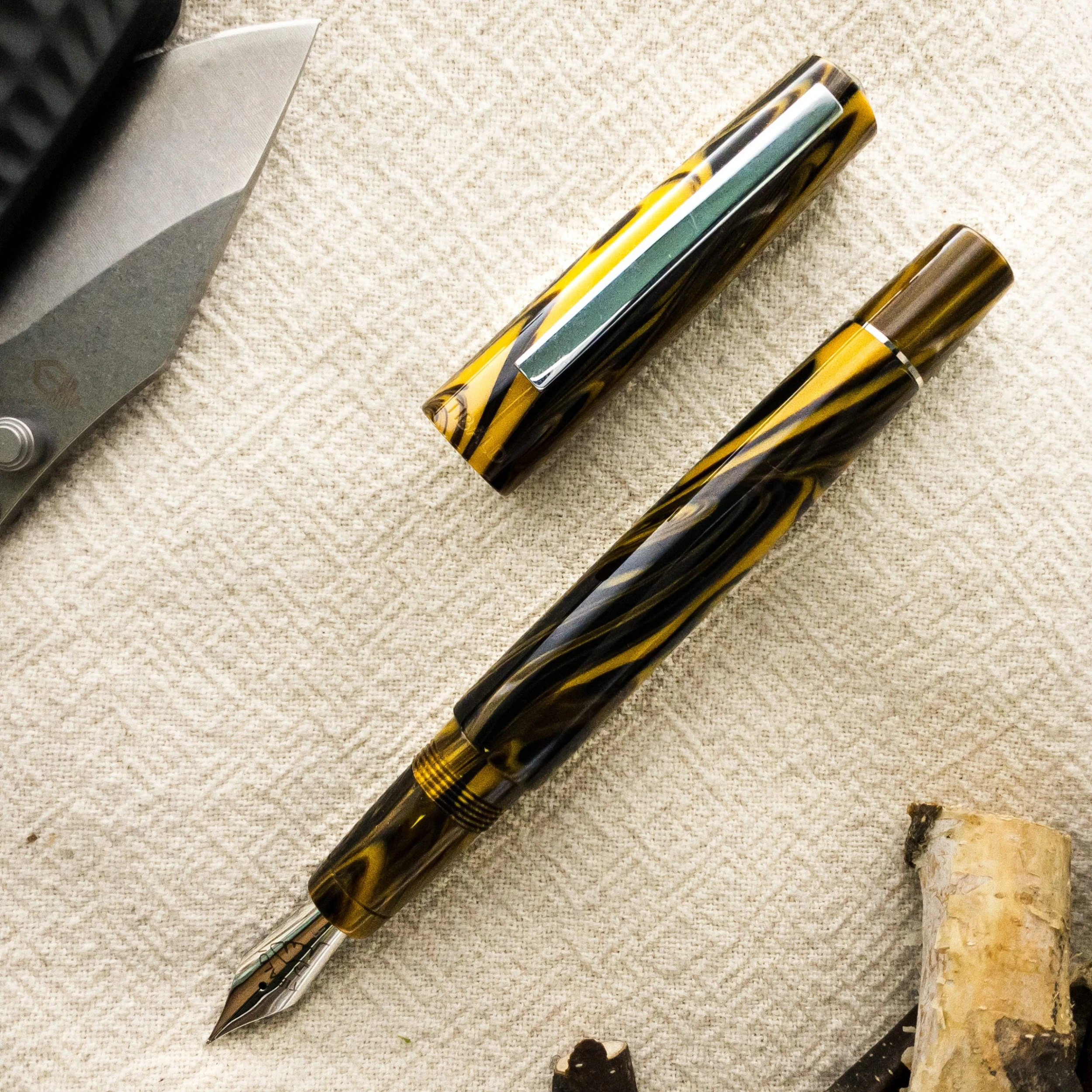 Tibaldi Infrangibile Special Edition Chrome Yellow Fountain Pen, Full Resin, Fine Point 3 Tibaldi Infrangibile Special Edition Chrome Yellow Fountain Pen, Full Resin, Fine Point