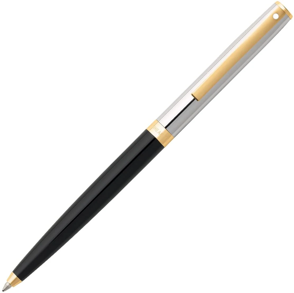 Sheaffer Sagaris Ballpoint Pen, Black, Chrome & Gold 3 Sheaffer Sagaris Ballpoint Pen, Black, Chrome & Gold