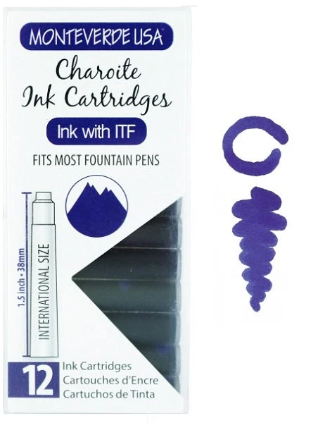 Monteverde International Standard Fountain Pen Ink Cartridges, Charoite 3 Monteverde International Standard Fountain Pen Ink Cartridges, Charoite