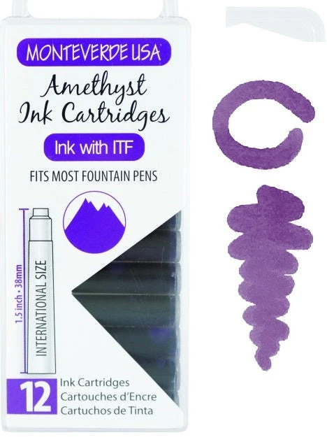 Monteverde International Standard Fountain Pen Ink Cartridges, Amethyst 3 Monteverde International Standard Fountain Pen Ink Cartridges, Amethyst