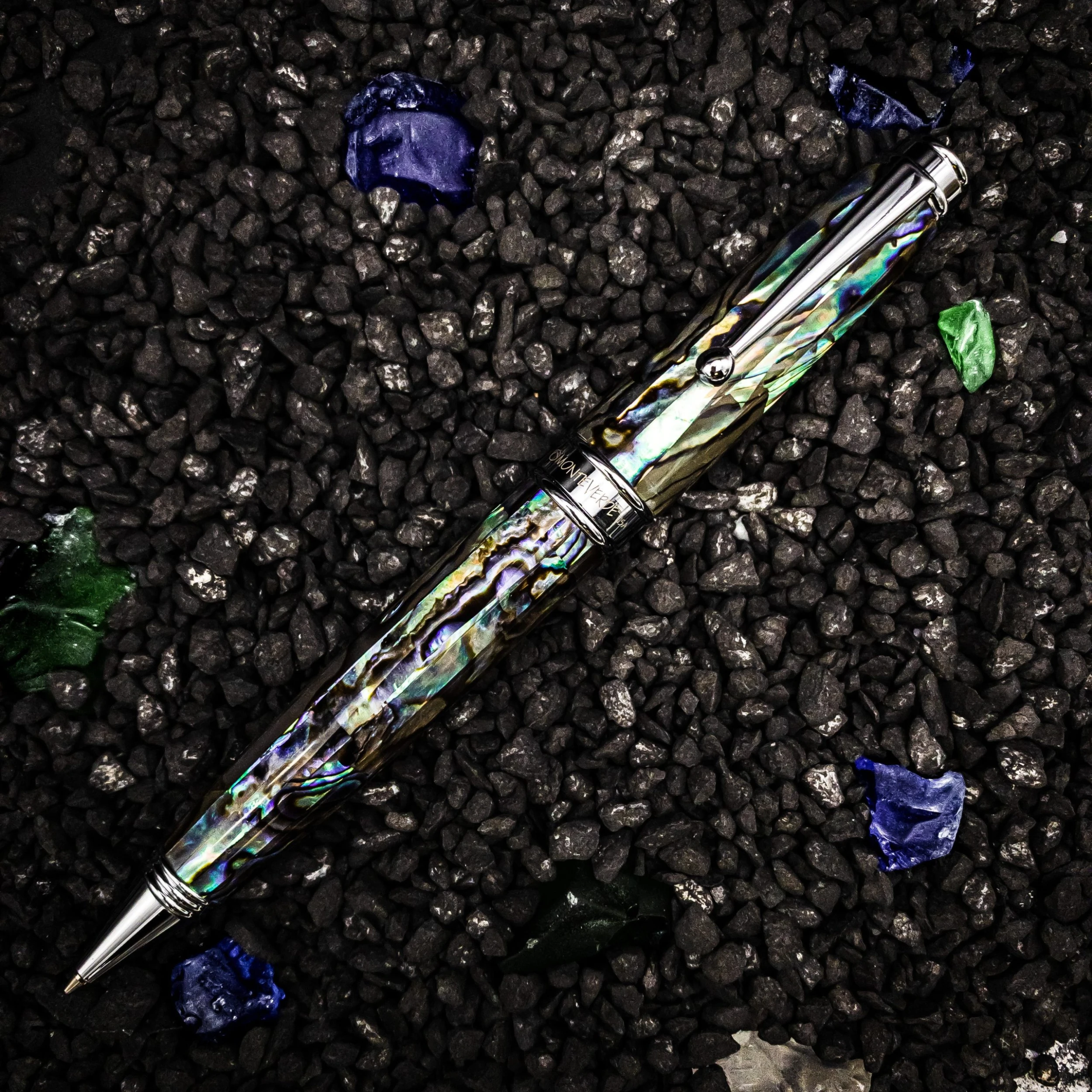 Monteverde Invincia Limited Edition Abalone Shell Ballpoint Pen, Chrome Trim 3 Monteverde Invincia Limited Edition Abalone Shell Ballpoint Pen, Chrome Trim