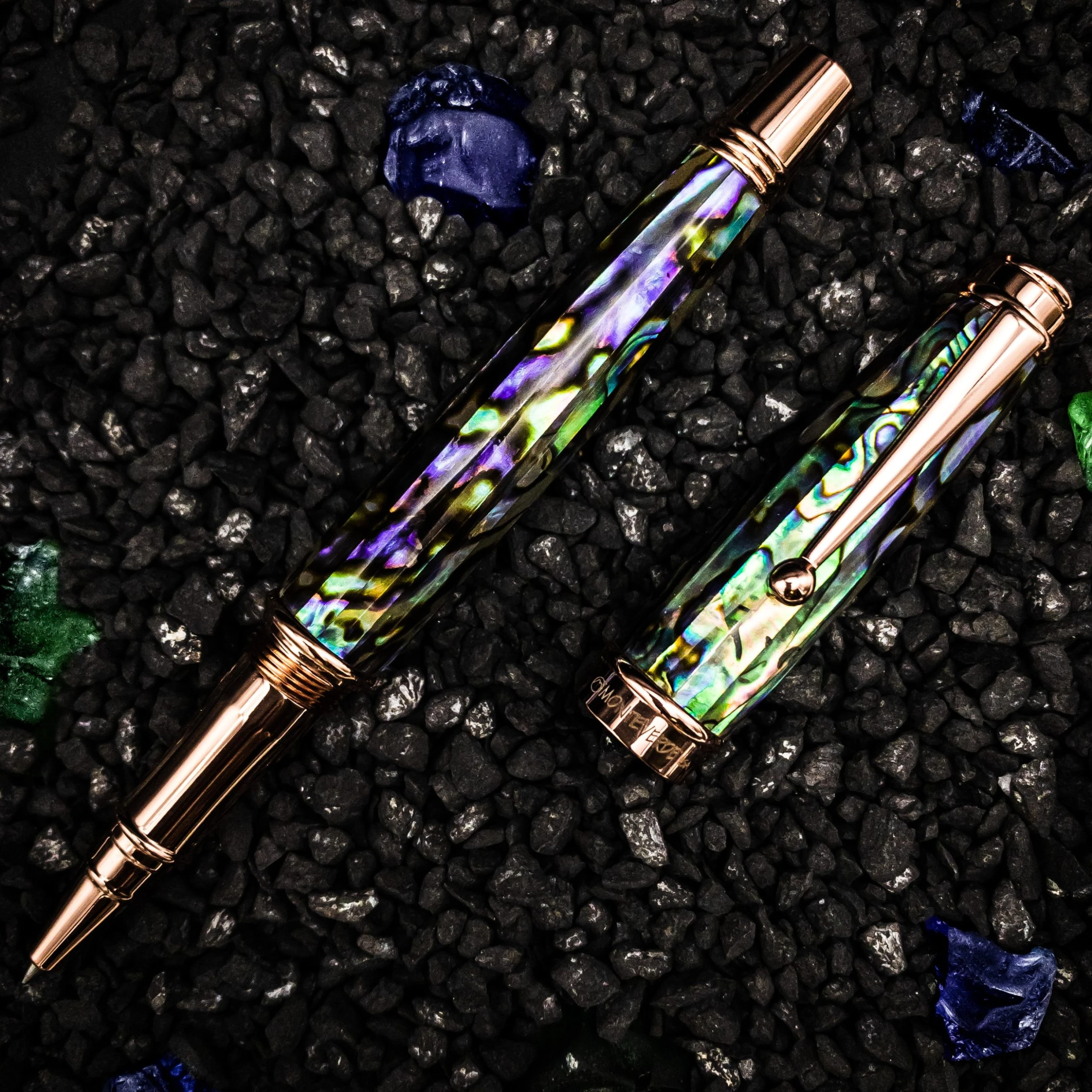 Monteverde Invincia Limited Edition Abalone Shell Rollerball Pen, Rose Gold Trim 3 Monteverde Invincia Limited Edition Abalone Shell Rollerball Pen, Rose Gold Trim