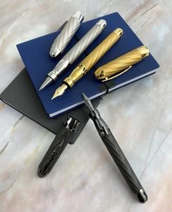 Pineider Matrix Jewelers Limited Edition Sterling Silver Rollerball Pen, Yellow Gold Plated 7 Pineider Matrix Jewelers Limited Edition Sterling Silver Rollerball Pen, Yellow Gold Plated -Noodlers Store 5ecbe83a c971 574f 82ed e19998ef6eda