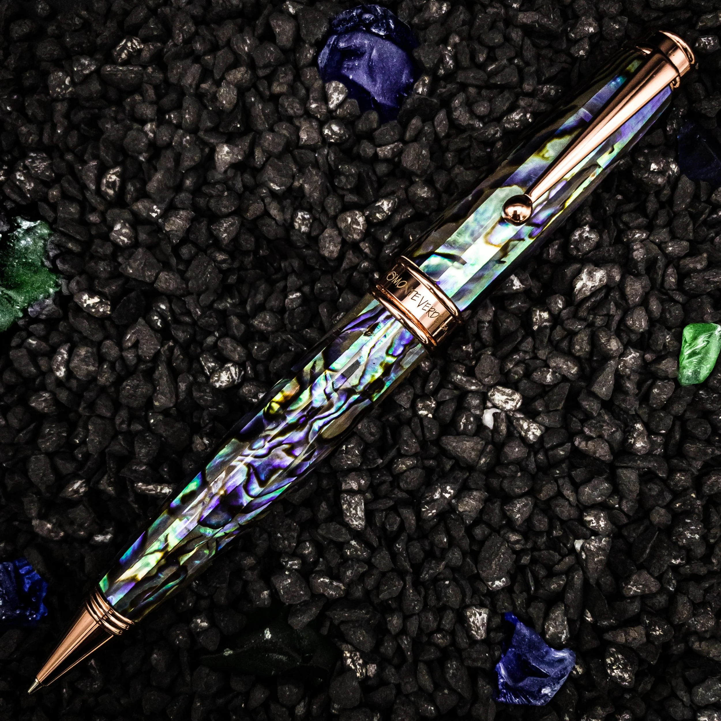 Monteverde Invincia Limited Edition Abalone Shell Ballpoint Pen, Rose Gold Trim 3 Monteverde Invincia Limited Edition Abalone Shell Ballpoint Pen, Rose Gold Trim
