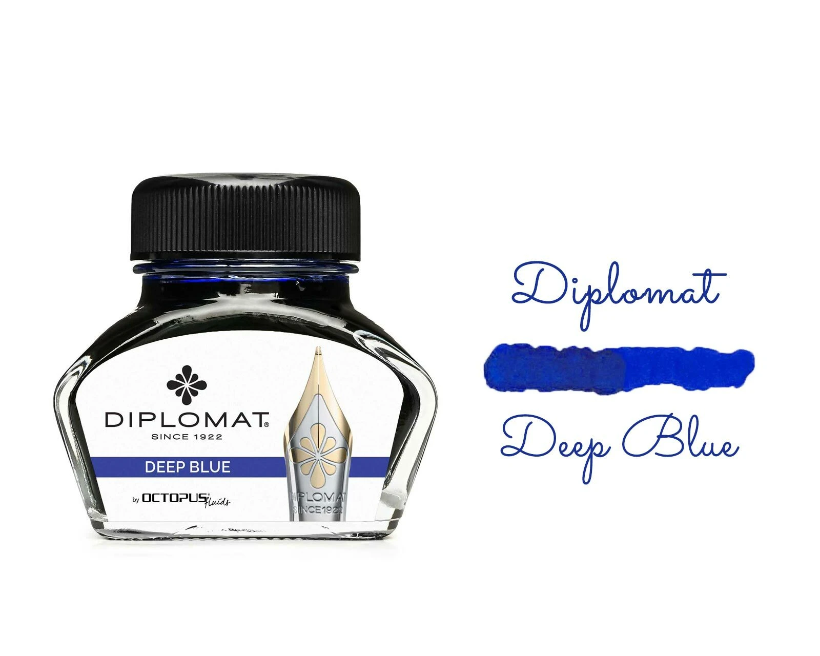 Diplomat Octopus Fountain Pen Ink Bottle, 30ml, Deep Ultramarine Blue 3 Diplomat Octopus Fountain Pen Ink Bottle, 30ml, Deep Ultramarine Blue