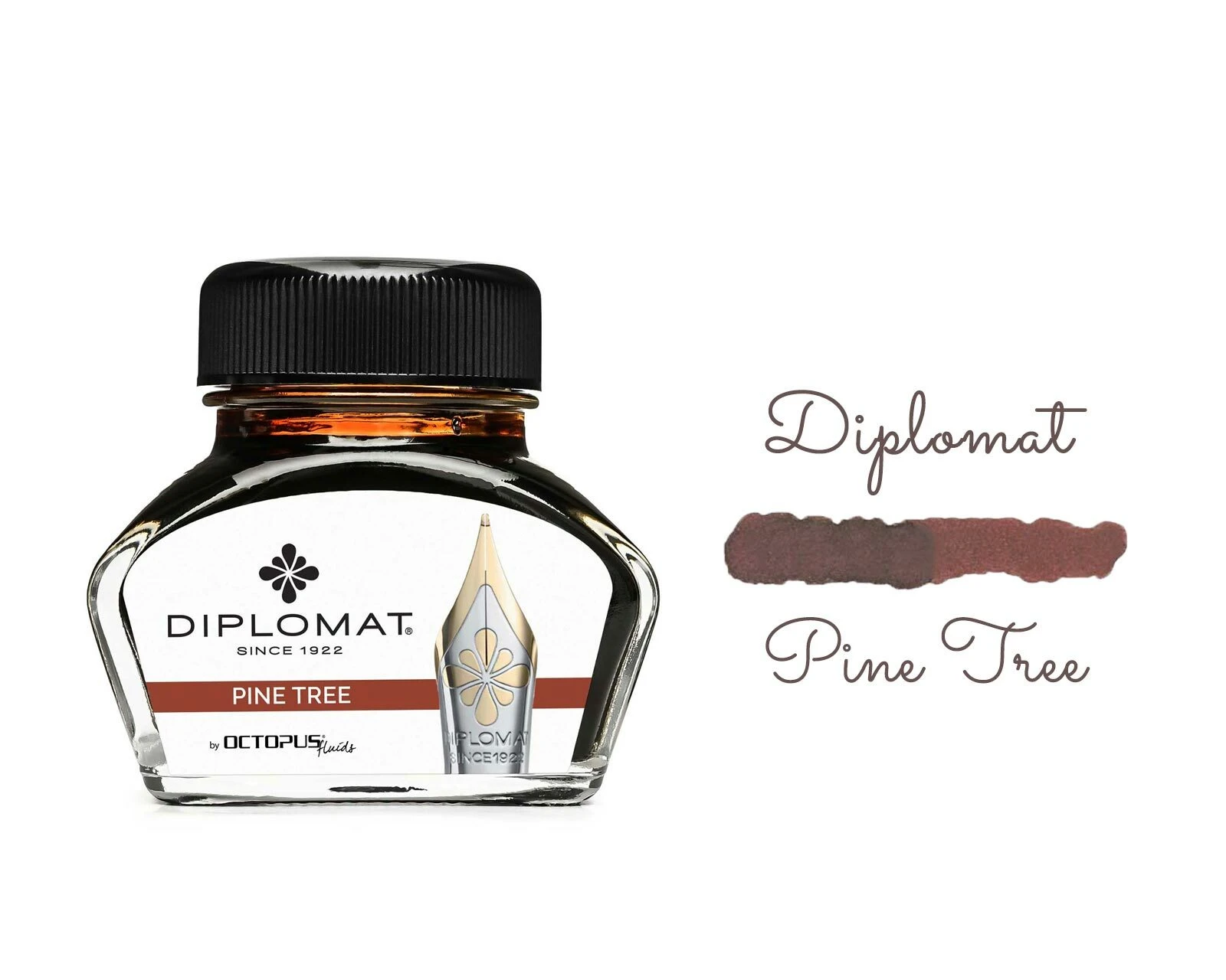 Diplomat Octopus Fountain Pen Ink Bottle, 30ml, Pine Tree 3 Diplomat Octopus Fountain Pen Ink Bottle, 30ml, Pine Tree