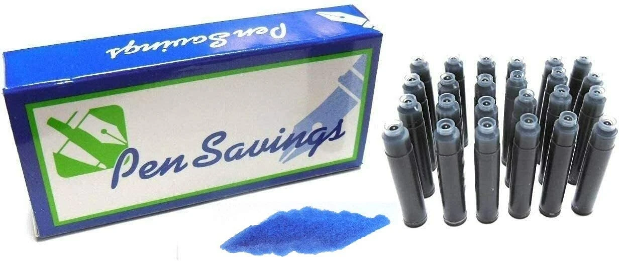 Pen Savings 24 Standard International Short Fountain Pen Ink Cartridges, Legal Blue 3 Pen Savings 24 Standard International Short Fountain Pen Ink Cartridges, Legal Blue