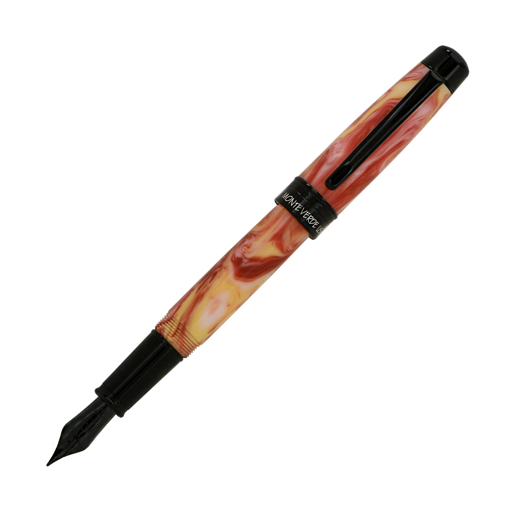 Monteverde Prima Fountain Pen, Red Swirl 3 Monteverde Prima Fountain Pen, Red Swirl