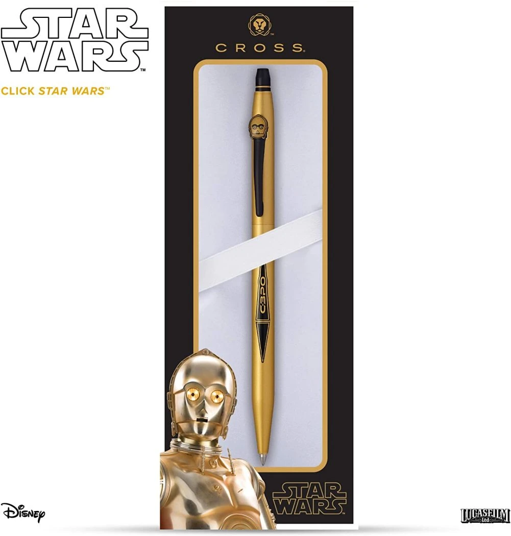 Cross® Cross Click Star Wars Rollerball Pen, C-3PO, Metallic Gold & Black 4 Cross® Cross Click Star Wars Rollerball Pen, C-3PO, Metallic Gold & Black - Image 2