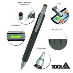 Monteverde Tool 60 Ballpoint Pen & Stylus, Platinum Grey -Noodlers Store 811xNPpM gL. SL1500 35cdccc4 248a 419e 94fa e4aae4c50b52