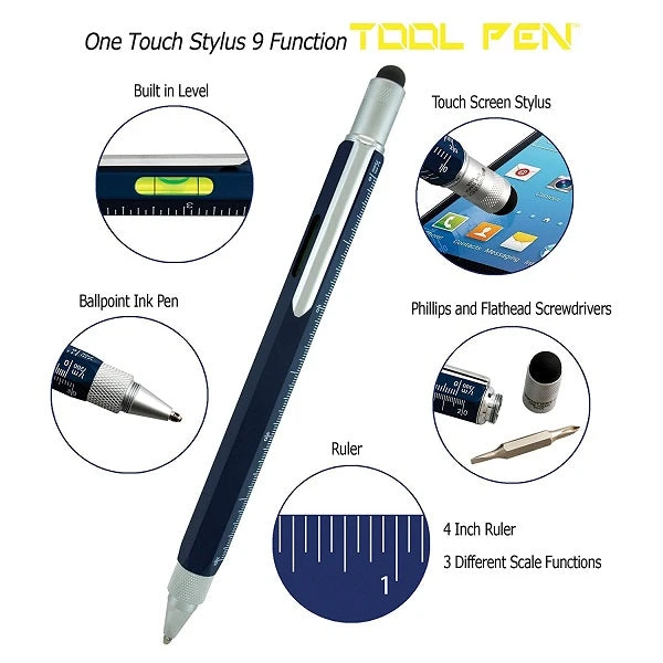 Monteverde 9 In 1 One Touch Tool Ballpoint Pen & Stylus, Dark Blue 4 Monteverde 9 In 1 One Touch Tool Ballpoint Pen & Stylus, Dark Blue - Image 2