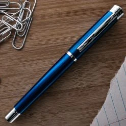 Monteverde Strata Fountain Pen, Blue & Chrome -Noodlers Store 9e725728 9968 53ab bf85 17404beebccf