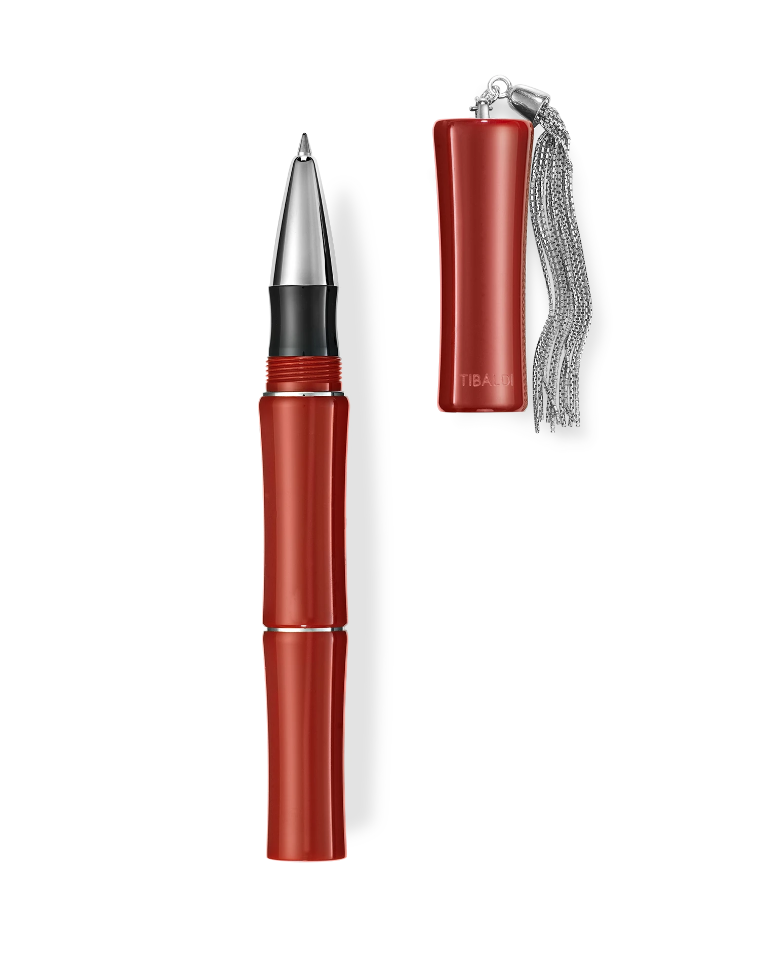 Tibaldi Bamboo Lipstick Red Resin Rollerball Pen 3 Tibaldi Bamboo Lipstick Red Resin Rollerball Pen