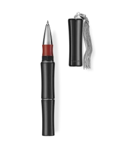 Tibaldi Bamboo Rich Black Resin Rollerball Pen