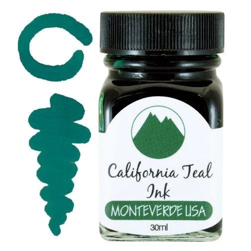 Monteverde 30ml Fountain Pen Ink Bottle, California Teal 3 Monteverde 30ml Fountain Pen Ink Bottle, California Teal