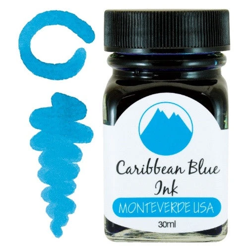 Monteverde 30ml Fountain Pen Ink Bottle, Caribbean Blue 3 Monteverde 30ml Fountain Pen Ink Bottle, Caribbean Blue