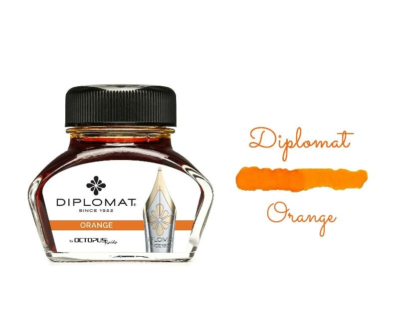 Diplomat Octopus Fountain Pen Ink Bottle, 30ml, Orange 3 Diplomat Octopus Fountain Pen Ink Bottle, 30ml, Orange