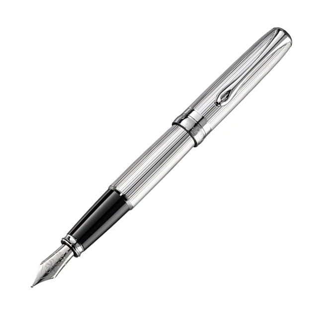 Diplomat Excellence A2 Guilloche Chrome Fountain Pen 3 Diplomat Excellence A2 Guilloche Chrome Fountain Pen