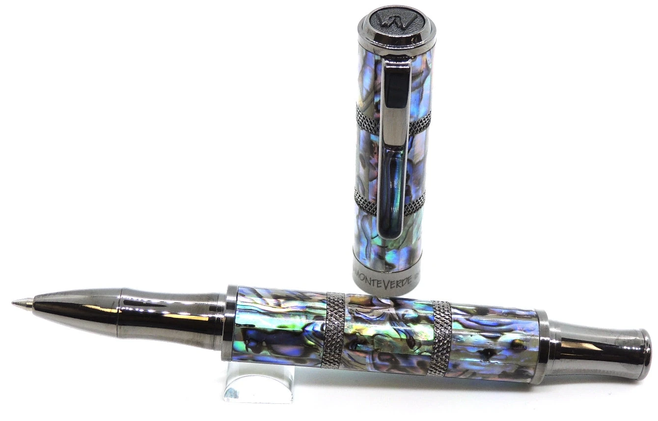 Monteverde Regatta Abalone Shell Limited Edition Rollerball Pen, Gunmetal 3 Monteverde Regatta Abalone Shell Limited Edition Rollerball Pen, Gunmetal
