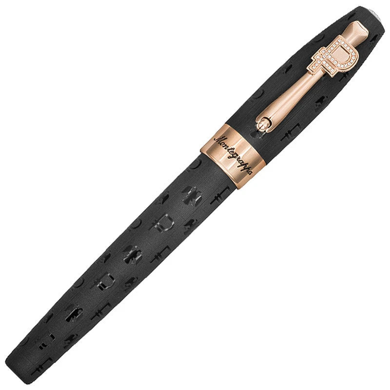 Montegrappa Fortuna Ruble Rollerball Pen, Black & Gold, Swarovski Crystals 4 Montegrappa Fortuna Ruble Rollerball Pen, Black & Gold, Swarovski Crystals - Image 2
