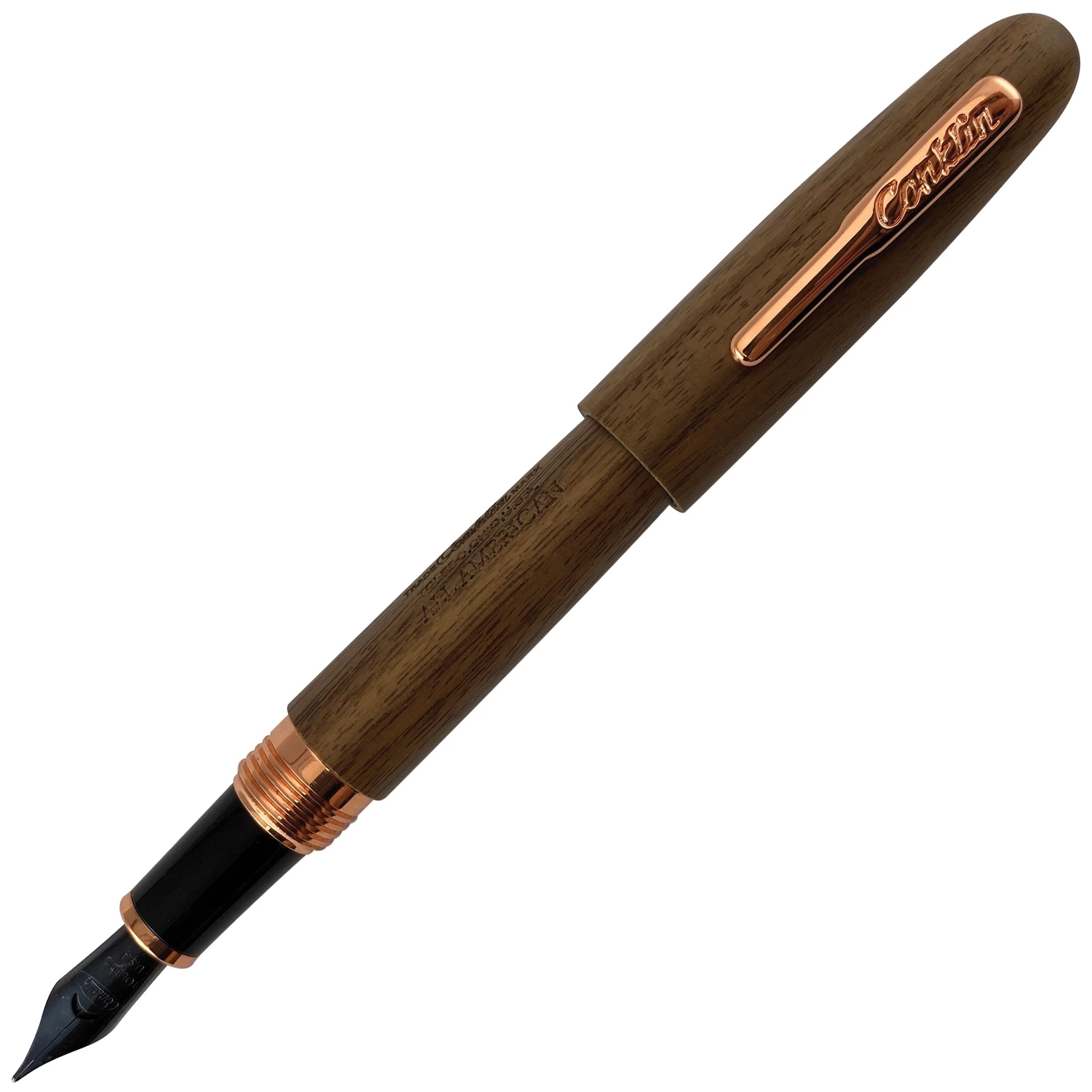 Conklin All American Limited Edition Walnut Fountain Pen, Rose Gold 3 Conklin All American Limited Edition Walnut Fountain Pen, Rose Gold