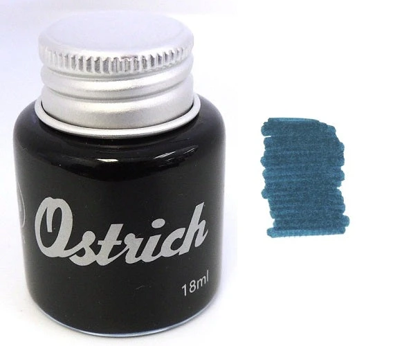 Ostrich Fountain Pen Ink Bottle, 18ml, Lake Baikal Blue Green 3 Ostrich Fountain Pen Ink Bottle, 18ml, Lake Baikal Blue Green
