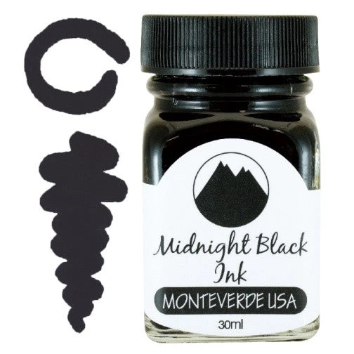 Monteverde 30ml Fountain Pen Ink Bottle, Midnight Black 3 Monteverde 30ml Fountain Pen Ink Bottle, Midnight Black