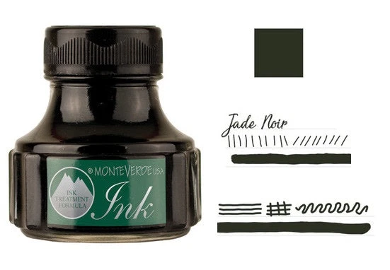 Monteverde 90ml Fountain Pen Ink Bottle, Jade Noir 3 Monteverde 90ml Fountain Pen Ink Bottle, Jade Noir
