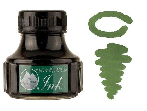 Monteverde 90ml Gemstone Fountain Pen Ink Bottle, Olivine 3 Monteverde 90ml Gemstone Fountain Pen Ink Bottle, Olivine