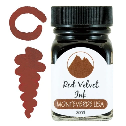 Monteverde 30ml Fountain Pen Ink Bottle, Red Velvet 3 Monteverde 30ml Fountain Pen Ink Bottle, Red Velvet
