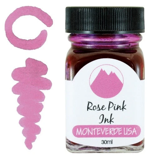 Monteverde 30ml Fountain Pen Ink Bottle, Rose Pink 3 Monteverde 30ml Fountain Pen Ink Bottle, Rose Pink
