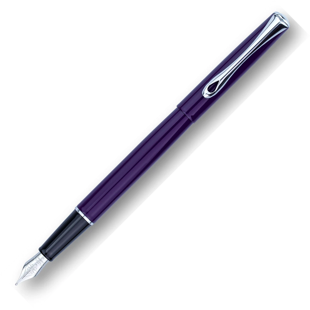 Diplomat Traveller Fountain Pen, Deep Purple & Chrome 3 Diplomat Traveller Fountain Pen, Deep Purple & Chrome