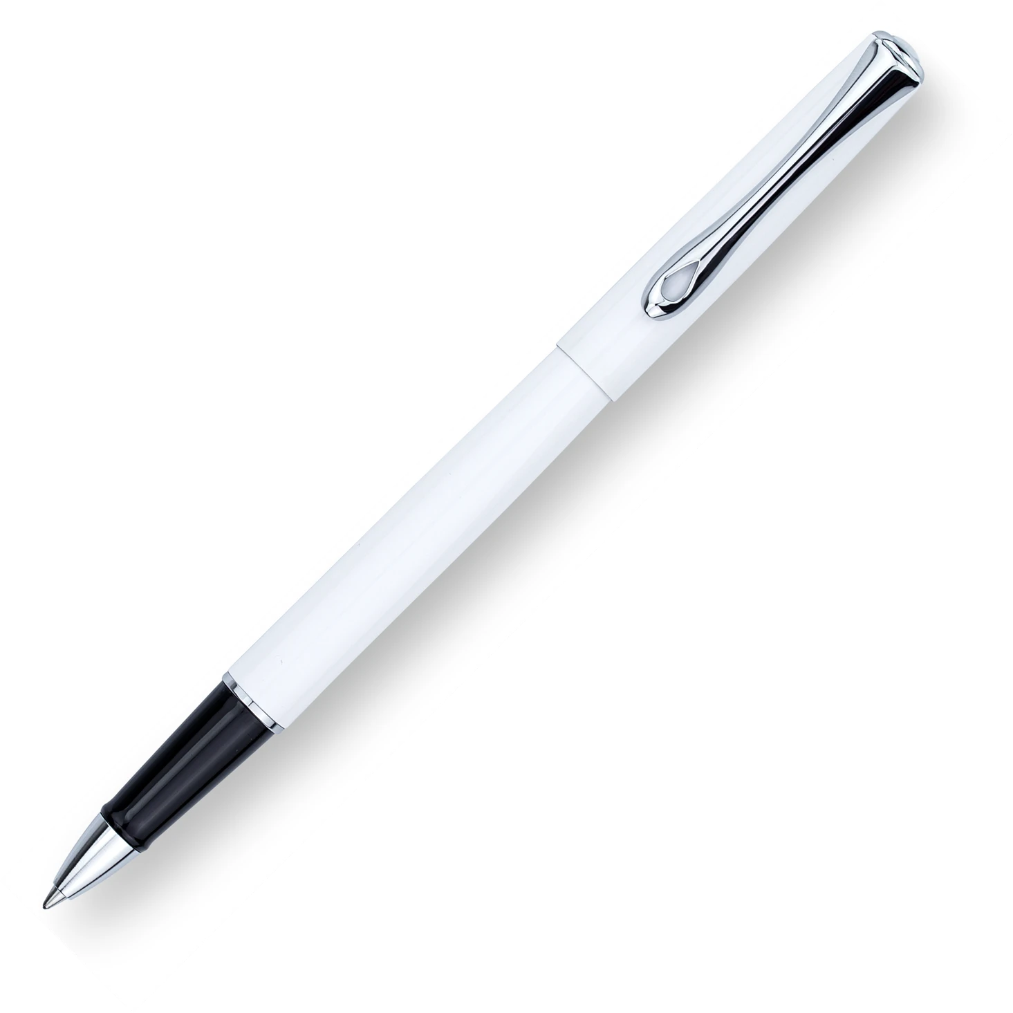 Diplomat Traveller Rollerball Pen, Snow White & Chrome 3 Diplomat Traveller Rollerball Pen, Snow White & Chrome