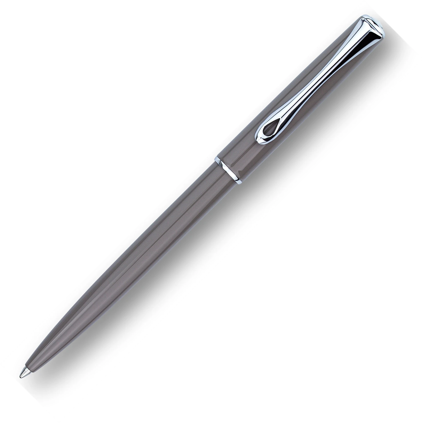 Diplomat Traveller Ballpoint Pen, Taupe Grey & Chrome 3 Diplomat Traveller Ballpoint Pen, Taupe Grey & Chrome