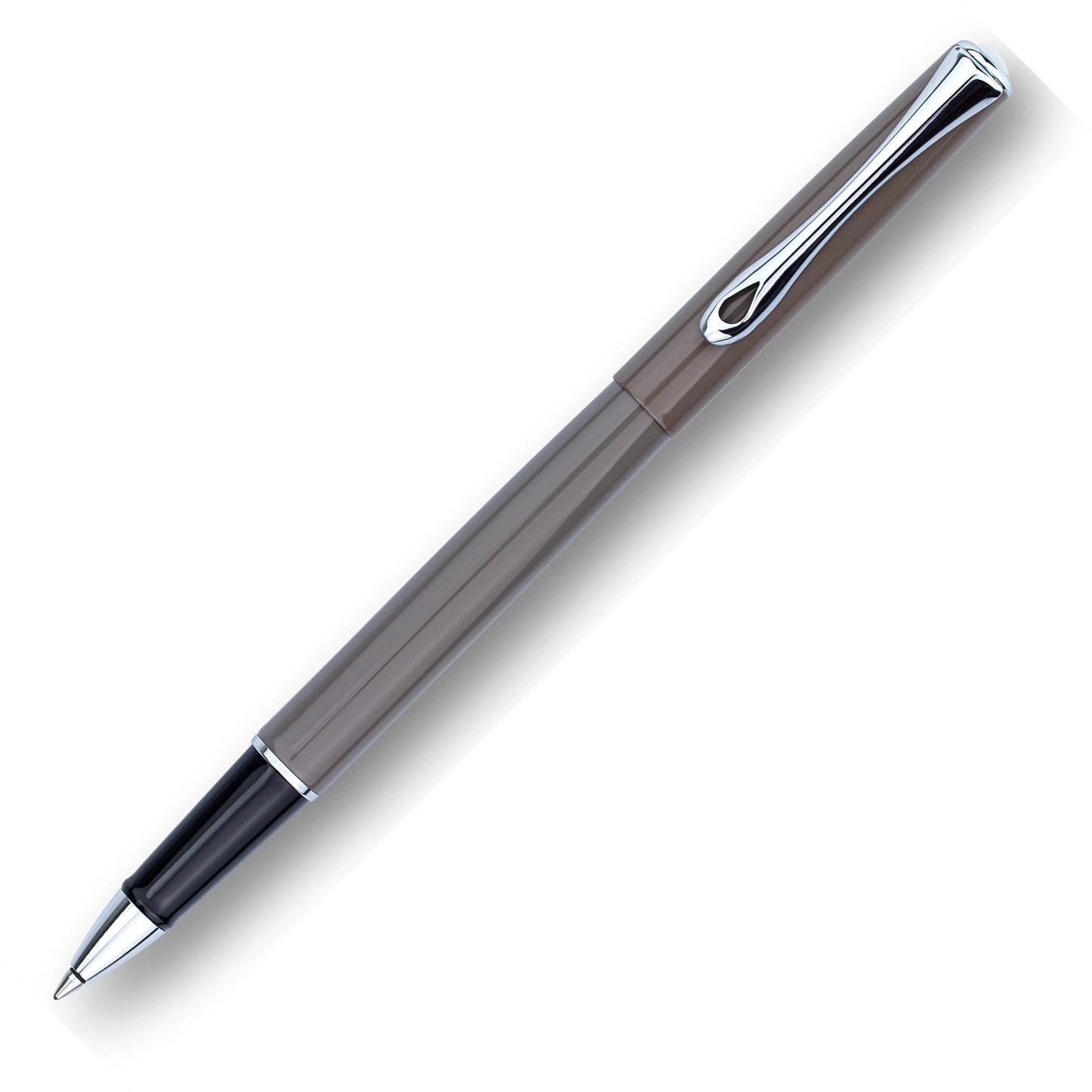 Diplomat Traveller Rollerball Pen, Taupe Grey & Chrome 3 Diplomat Traveller Rollerball Pen, Taupe Grey & Chrome
