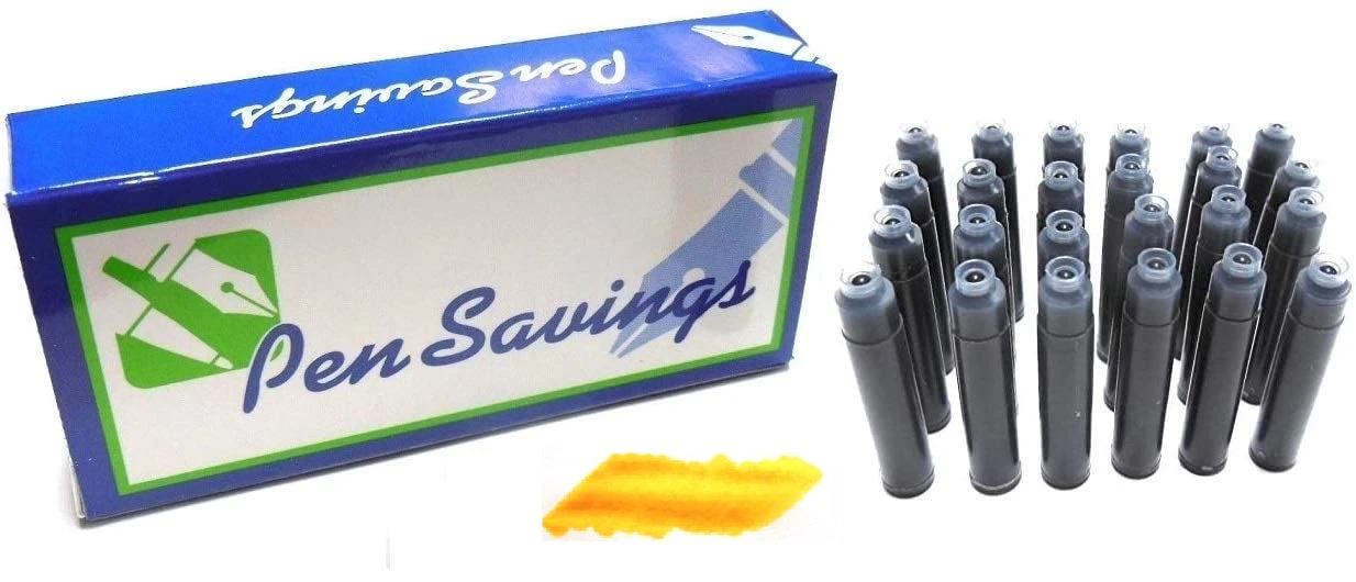 Pen Savings 24 Standard International Short Fountain Pen Ink Cartridges, Buttercup Yellow 3 Pen Savings 24 Standard International Short Fountain Pen Ink Cartridges, Buttercup Yellow