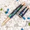 Monteverde Limited Edition Super Mega Abalone Fountain Pen, Rose Gold Trim, Solid 14k Gold Flex Nib 2 Monteverde Limited Edition Super Mega Abalone Fountain Pen, Rose Gold Trim, Solid 14k Gold Flex Nib -Noodlers Store a abalone gold fp