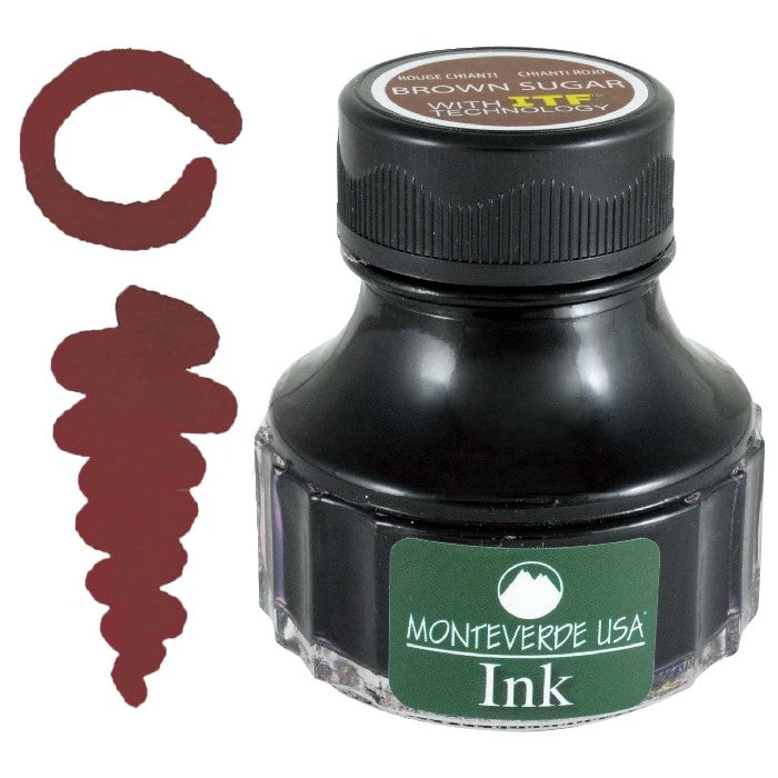 Monteverde 90ml Fountain Pen Ink Bottle, Brown Sugar 3 Monteverde 90ml Fountain Pen Ink Bottle, Brown Sugar