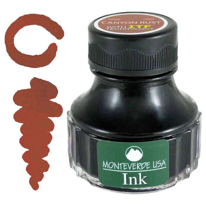 Monteverde 90ml Fountain Pen Ink Bottle, Canyon Rust 3 Monteverde 90ml Fountain Pen Ink Bottle, Canyon Rust