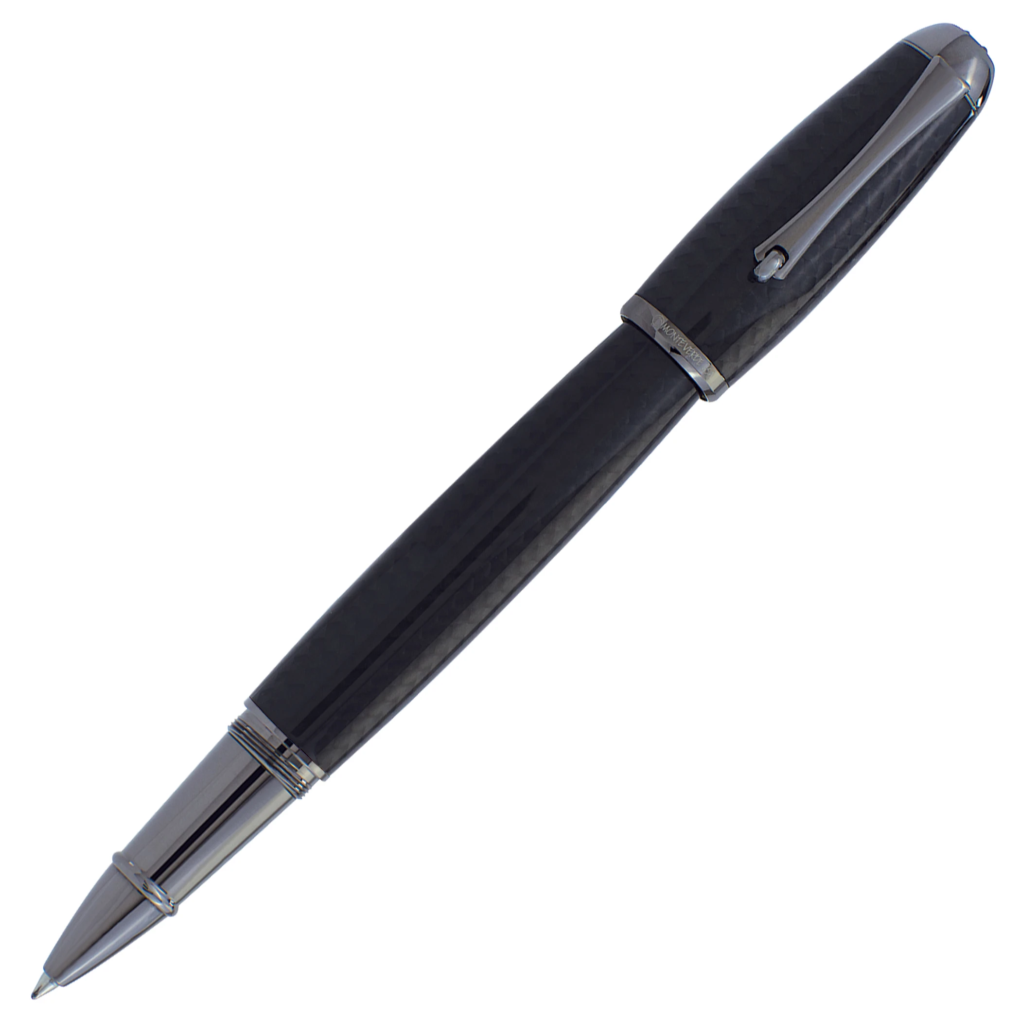 Monteverde Super Mega Carbon Fiber Rollerball Pen, Gunmetal Trim 3 Monteverde Super Mega Carbon Fiber Rollerball Pen, Gunmetal Trim