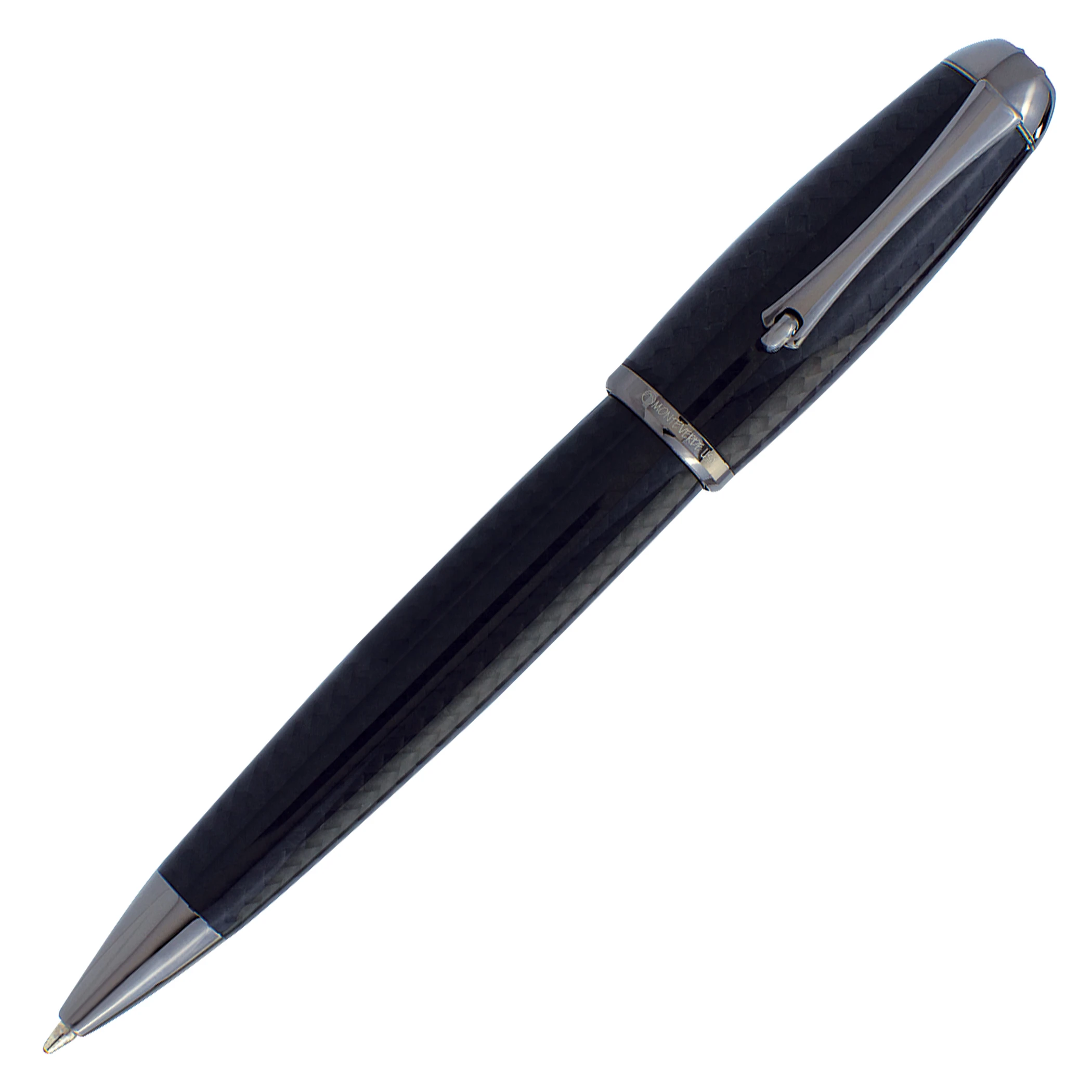 Monteverde Super Mega Carbon Fiber Ballpoint Pen, Gunmetal Trim 3 Monteverde Super Mega Carbon Fiber Ballpoint Pen, Gunmetal Trim