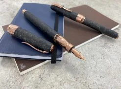 Pineider Limited Edition Forged Carbon Fountain Pen, Rose Gold Trim -Noodlers Store carb3 ce0f8ec9 04fb 4a89 9923 e2c415b771af