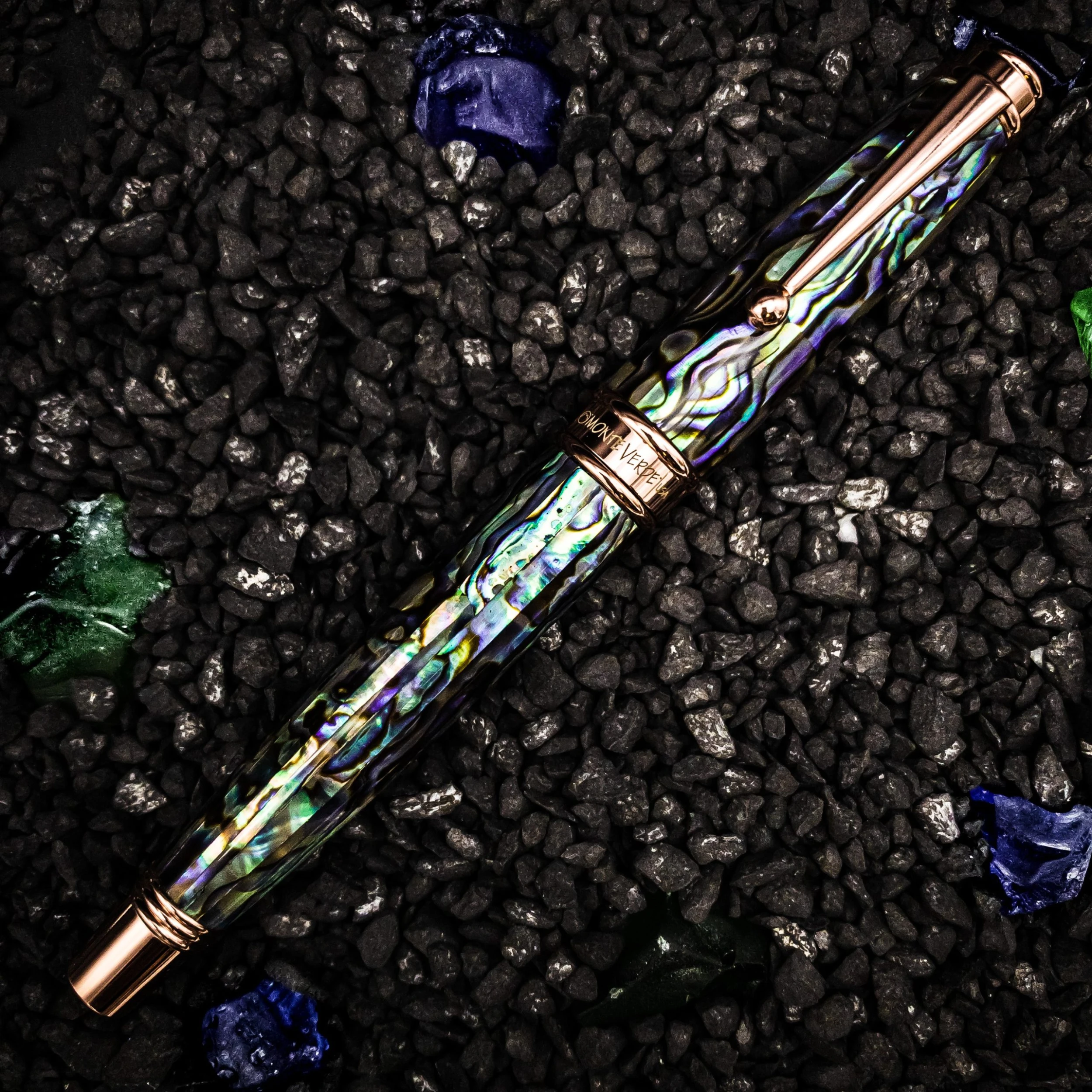 Monteverde Invincia Limited Edition Abalone Shell Rollerball Pen, Rose Gold Trim 4 Monteverde Invincia Limited Edition Abalone Shell Rollerball Pen, Rose Gold Trim - Image 2