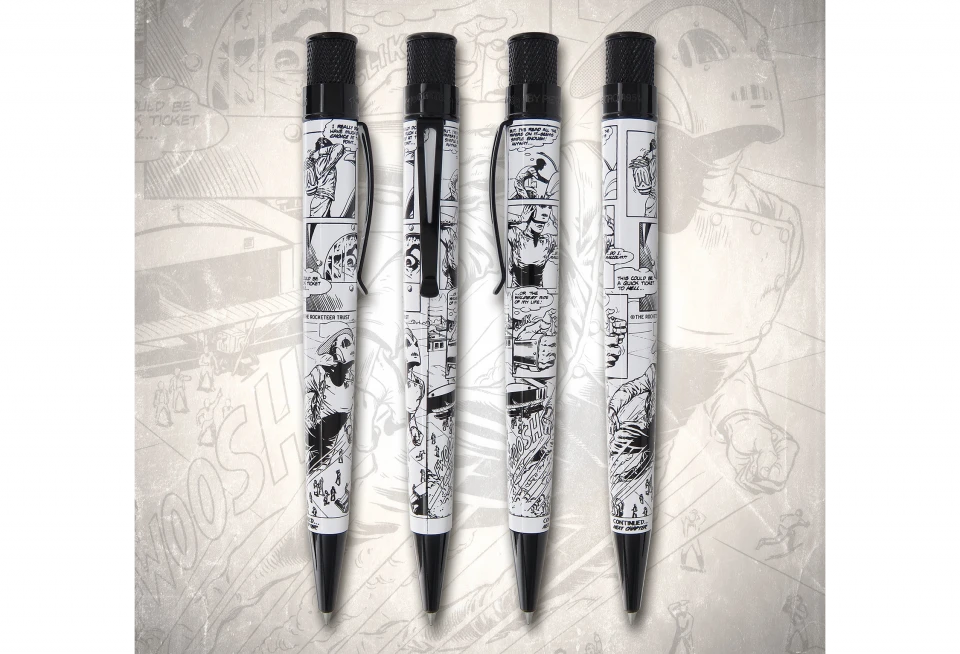 Retro 51 Okkto Rocketeer First Flight Tornado Rollerball Pen, Black & White 5 Retro 51 Okkto Rocketeer First Flight Tornado Rollerball Pen, Black & White - Image 3