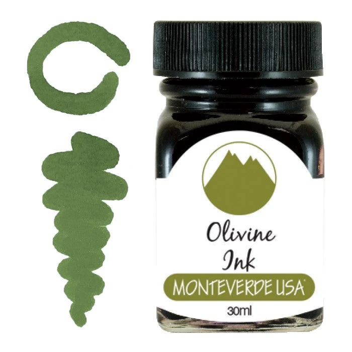 Monteverde 30ml Fountain Pen Ink Bottle, Gemstone, Olivine 3 Monteverde 30ml Fountain Pen Ink Bottle, Gemstone, Olivine